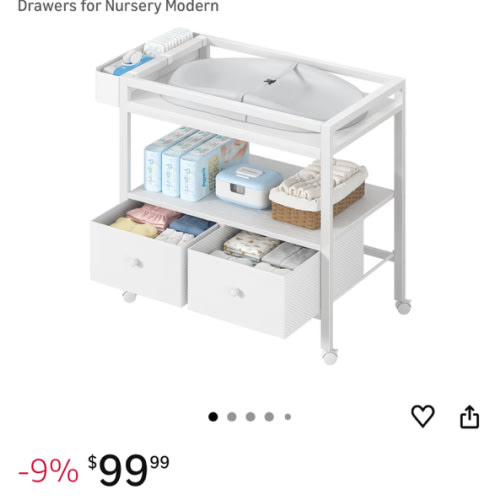 Amazon.com: BOLUO Baby Changing Table with Storage, White Baby Dresser with Changing Table Top, Diaper Changing Station with 2 Fabric Drawers for Nursery Modern : Baby