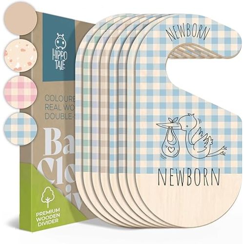 Baby Closet Dividers - Blue Baby Clothes Organizer for Nursery Decor, Storage & Organization - 8 Size Closet Dividers for Hanging Clothes, Gender Neutral Nursery Must Haves & Essentials
