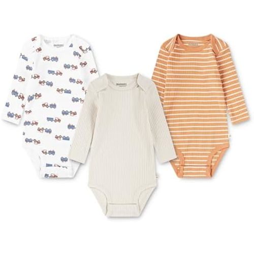 3m HUGGIES unisex-baby 3-pack Long Sleeve Bodysuit