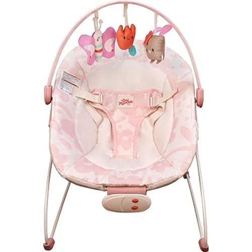 Baby Bouncer – Baby Bouncer seat, Infants Bouncy Seat with Music & Sensory Toys, Machine Washable Seat Pad Indoor Infant Seat, Ideal for Newborns 0-6 Months, 20lbs (Pink Floral)
