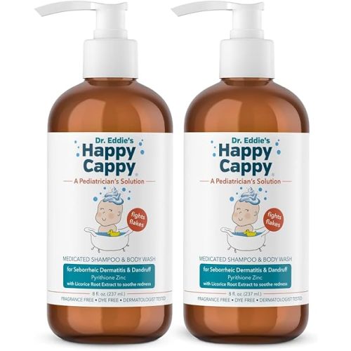 Happy Cappy Medicated Shampoo and Body Wash - 8 Fl Oz (Pack of 2)