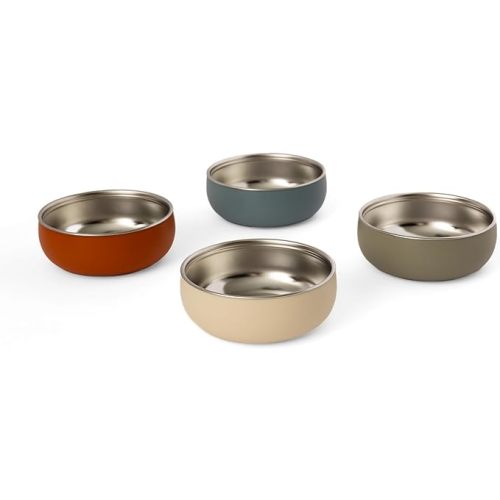 Monkey Proof™ Non-Toxic Stainless Steel Child Bowl 5” with Non-Slip Silicone Shell, (Set of 4 bowls) Unbreakable, Mess Free Feeding for Babies, Toddlers, Kids, BPA free (Arizona)