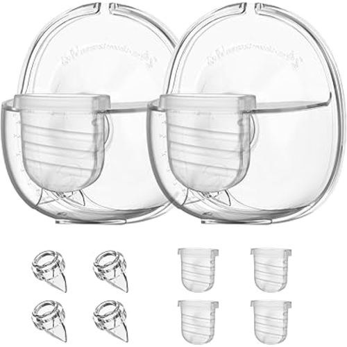 Wearable Breast Pump Replacement Parts Compatible with S32 Wearable Breast Pump, Include Duckbill Valve, Silicone Diaphragm, 24mm Flange, Milk Collector Cup, 2 Sets