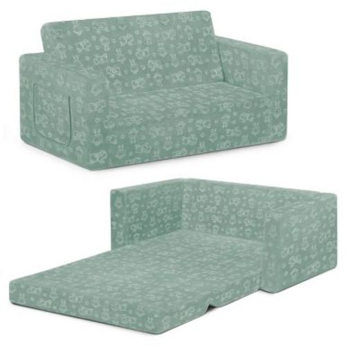 Serta Perfect Sleeper Extra Wide Comfy 2-in-1 Convertible Sofa to Lounger - Sage