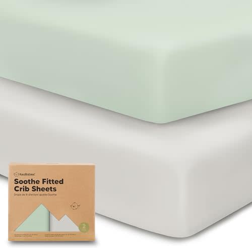 KeaBabies 2pk Organic Cotton Crib Sheets for Boys Girls 52x28, Sage | Soft Breathable Fitted Crib Mattress Sheet Neutral, Cozy Cover for Baby Bed Set, Toddler Mattress, Cute Prints