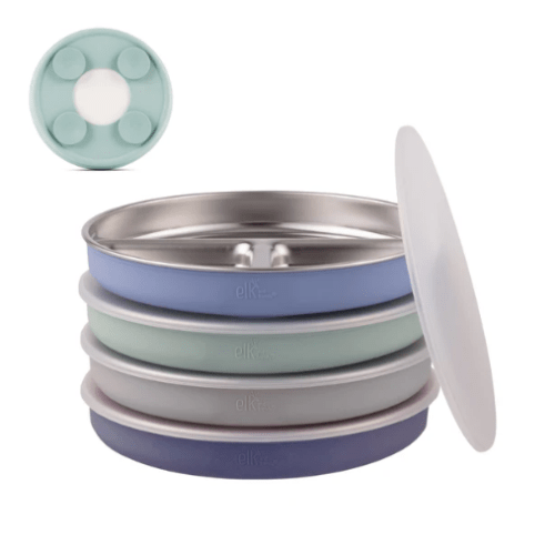 7.8" Stainless Steel Divided Plates with Suction Sleeve