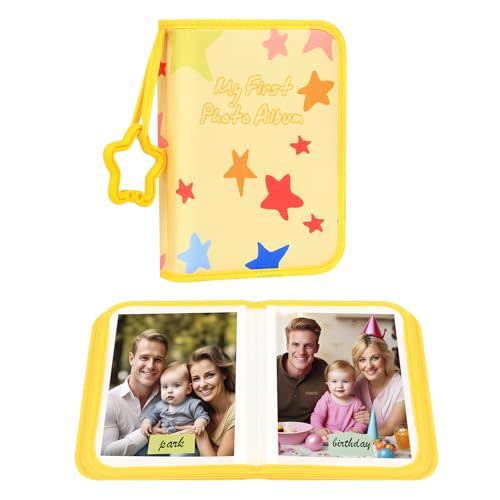 Baby's My First Photo Album for Baby Holds 21 4x6 Photos, Baby Photo Album Soft Cloth Family Book, My First Album for 4x6 Baby Shower Kids Toddlers Family Pictures, Toddler Photo Album (Yellow)