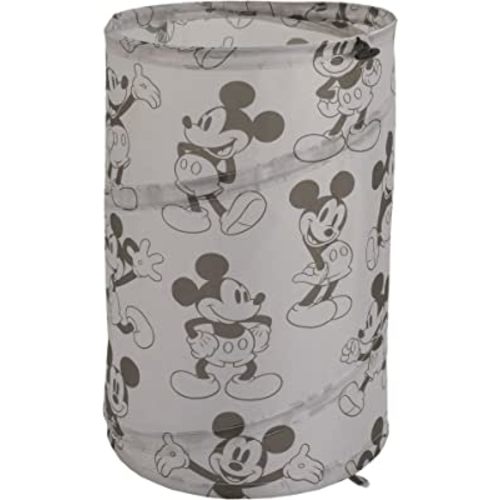 Disney Mickey Mouse Round Pop-Up Hamper, Grey/Black
