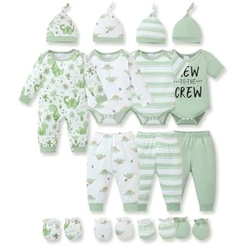 NZRVAWS Preemie Newborn Baby Boy Clothes Infant Clothing Romper Pant Outfits Set Layette Essentials 19 Pieces 0 3 6 12 Months