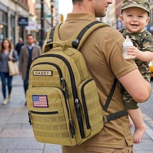 SHARKMOUTH Military Diaper Bag for Dads: 100% Confident Parenting in Public