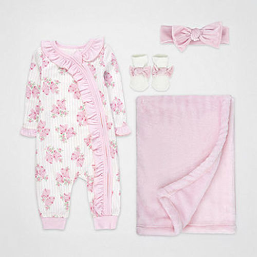 Baby Essentials Baby Girls 4-pc. Baby Clothing Set, Color: Pink - JCPenney