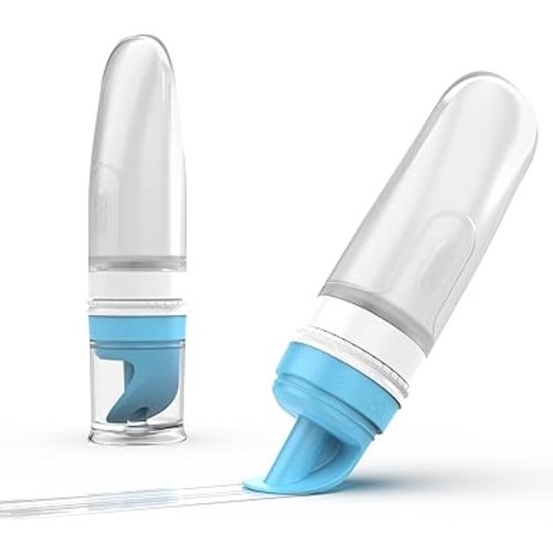Eli & Ali Swiper Tube - No-Touch Cream Applicator with Refillable Silicone Cream Dispenser for Sunscreen, Diaper Rash, Tattoo Aftercare, Nipple, Progesterone & More - TSA Friendly - Blue, 1 Pack