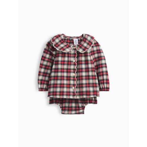 Baby Plaid Flannel Bodysuit Dress