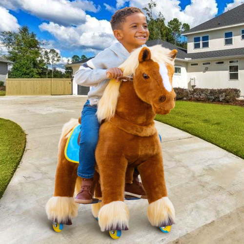 PonyCycle Ride-On Horse Toy for Toddlers, Walking Motion, No Battery, Ages 3-4, Brown, X36