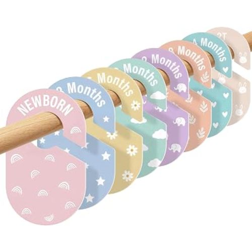 COOLBEBE Baby Closet Dividers, 8 Pcs Double-Sided Nursery Clothes Organizer