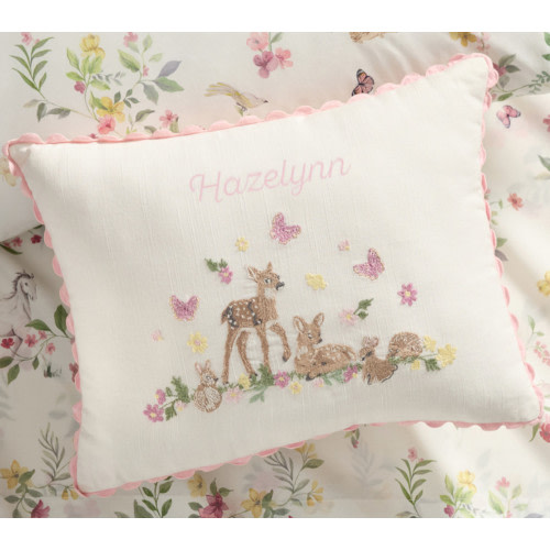 AERIN Embroidered Fawn Personalized Pillow