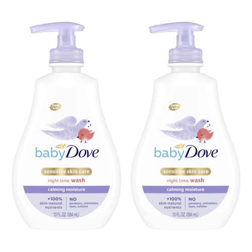 Baby Dove Sensitive Calming Moisture Newborn Liquid Body Wash Hypoallergenic Chamomile, 13 oz 2 Count