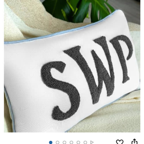 Monogram Embroidered Pillow, Initial Punch Needle Pillow, Custom Lumbar Pillow, Throw Pillow, Wedding Gift, New Home Gift, Housewarming Gift