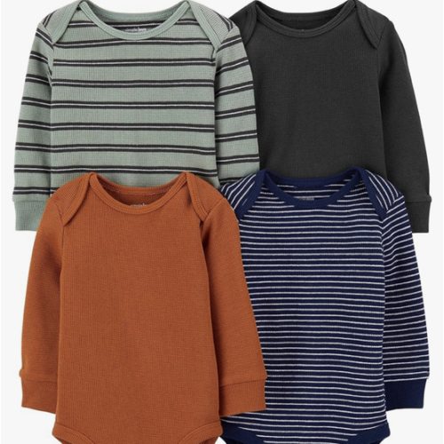 Simple Joys by Carter's Baby 4-pack Soft Thermal Long Sleeve Bodysuits