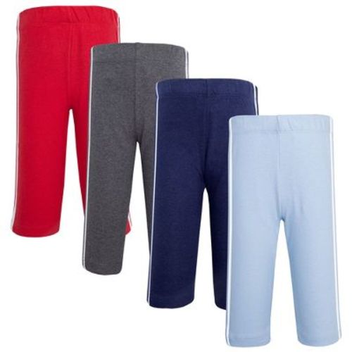 Hudson Baby Boy Cotton Pants and Leggings, Charcoal Red, 3-6 Months