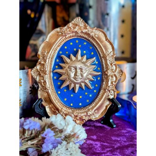 Sun Miniature Gold Ornate Frame, 90s Celestial Decor, Whimsigoth, Home Decor, Vintage Style