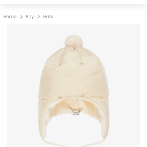 1 + in the family - Ivory Padded Baby Hat with Polar Fleece Lining | Childrensalon