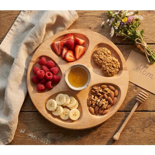 Round Wooden Snack Tray, Serving Platter, Rustic Handmade