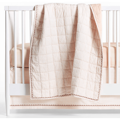 Pink Plaid Crib Skirt
