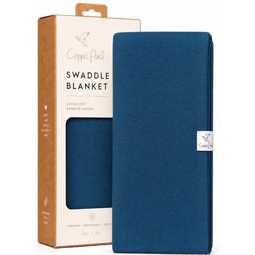 Copper Pearl Swaddle Blankets for Newborns | Soft Stretchy Receiving Blankets for Boys and Girls | Large 46 x 46 Inch Baby Blankets | Lightweight and Breathable Swaddles | River