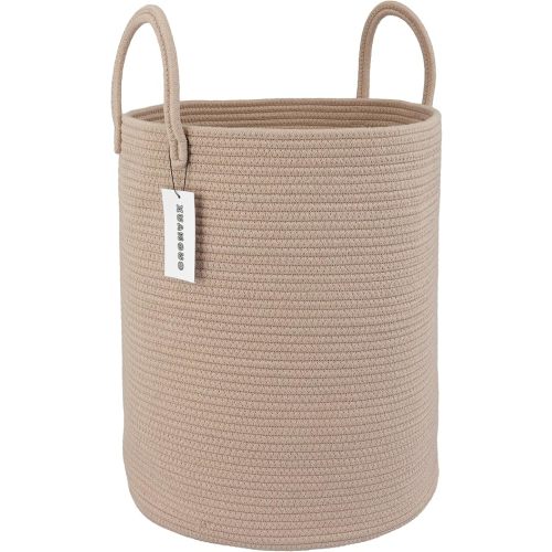 XUANGUO Cotton Rope Laundry Basket Hamper for Clothes, Konjac