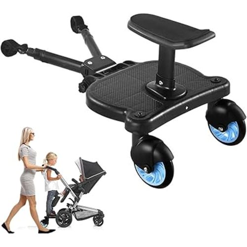 Universal Stroller Board with Detachable Seat,Stroller Glider Board Suitable for Most Brands of Strollers, Holds Children Up to 55 lbs (Blue)