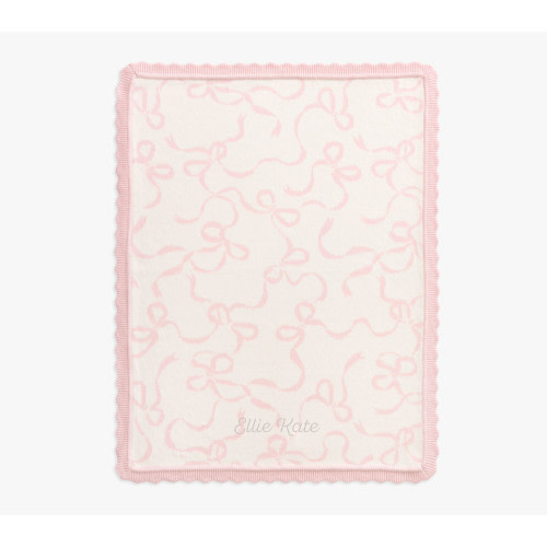 Bow Organic Knit Baby Blanket
