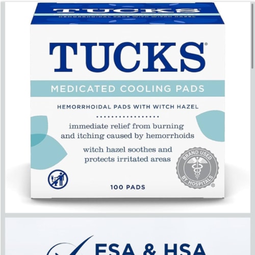 Amazon.com: TUCKS Medicated Cooling Pads, 100 Count – Hemorrhoid Pads with Witch Hazel, Cleanses Sensitive Areas, Protects from Irritation, Hemorrhoid Treatment, Medicated Pads Used by Hospitals