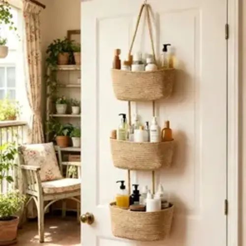 3-Tier Woven Cotton Over-the-Door Hanging Wall Basket, Jute Home Organizer Storage - Woven Cotton Feels Natural, Adds Warm Woven Charm to Any Room, Ideal for Dorm Back-to-School, Baby Wipes & Light Toys Storage, Storage Organizer - TikTok Shop