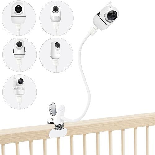 JAMYOK Baby Monitor Mount Holder for HelloBaby HB6550/HB65/HB6550pro/HB66/HB248/HB40/HB6339/HB6351,ANMEATE SM935E/SM650,nooie IPC100, 16 inches Flexible Clip Clamp Mount Without Tools or Damage