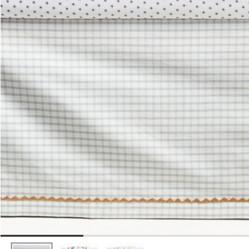 Blue Windowpane Plaid Organic Cotton Baby Crib Skirt