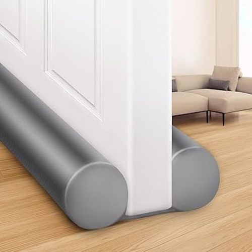 MAXTID Large Door Draft Stopper for Bottom of Doors 36” Under Door Draft Noise Blocker Black Gap Stoppers Door Draft Guard for Bottom of Doors Adjustable Door Sweep Draft Seal Home Essentials Gadgets