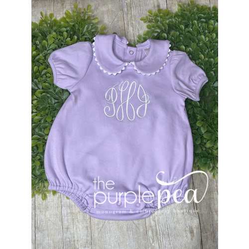 Monogrammed Girls Bubble, collared bubble