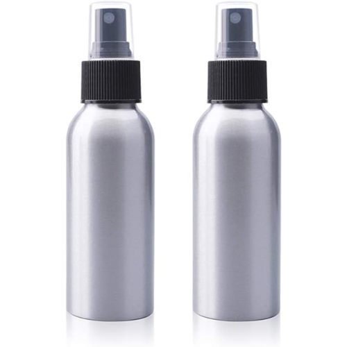 Cheung Constore 120ml 4oz Aluminum Fine Mist Atomizers Spray Bottle Metal Refillable Containers Liquid Storage Pump Vials For Essential Oils,Aromatherapy,Perfumes-2 Pack (Black Sprayer)