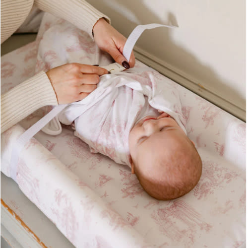 Spring Toile Pink Contour Change Pad | The Gilded Bird