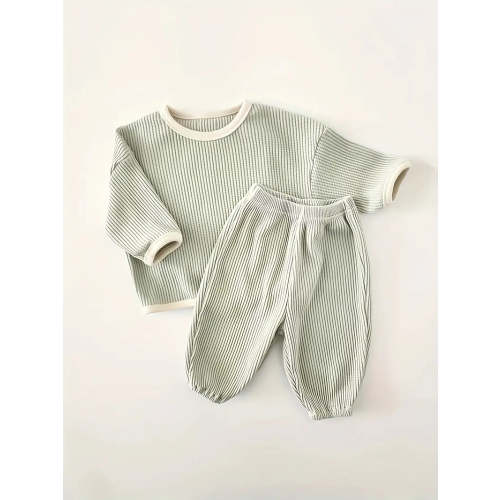 Waffle Long Sleeve Set | Sage