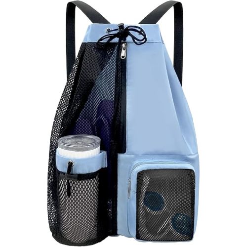 Beach Backpack with Wet Pocket Drawstring Mesh Beach Bag Waterproof Swimming Pool Backpack for Men and Women