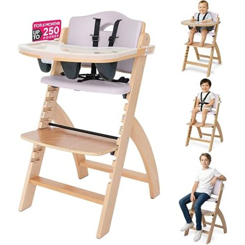 Abiie Beyond Junior Convertible Wooden High Chair with Removable Tray
