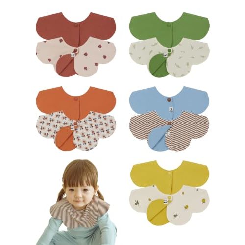Konny Baby Bib 3/5/7-Pack Set, 360 ° Rotate, Soft and Absorbent Drooling for Toddler Boys Girls Baby Essentials