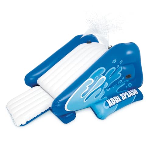 Intex Kool Splash Inflatable Water Slide Swimming Pool Play Center with Built in Sprayers for Kids and Adults, Ages 6 and Up, Blue