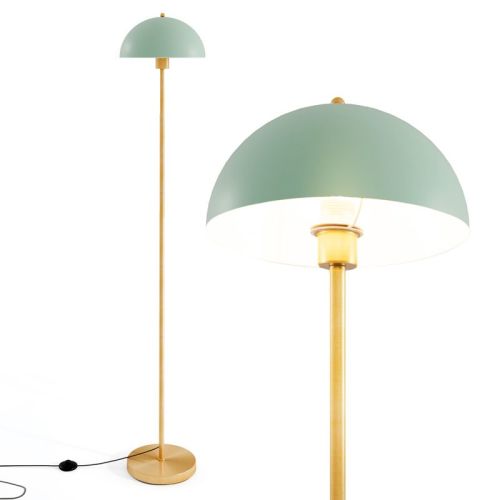Mushroom Floor Lamp Green Dome Shade Gold Pole Mid Century Modern Living Room Bedroom 64"