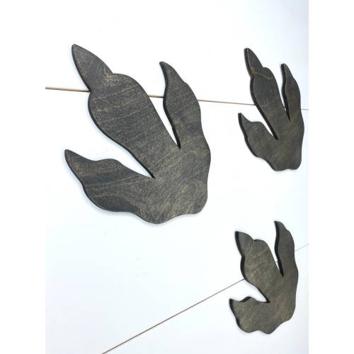 Dinosaur Footprints, Raised Wooden Dino Footprints, Dino Tracks For Kid's Bedroom Wall, Kids Wall Decor, DNO