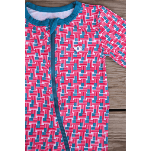 Baby Zip Up - American Flag Print – BURLEBO
