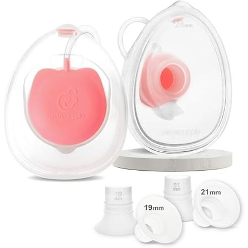 Nenesupply Handsfree Wearable Breastmilk Collection Cara Cups Compatible with Spectra S1 S2 9 Plus Baby Buddha Momcozy V1 Lansinoh Breast Pumps 24mm Silicone Flanges Replacement for Spectra Pump Parts
