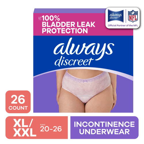 Always Discreet - Adult Diapers for Women Size XL/XXL, 26 Count​